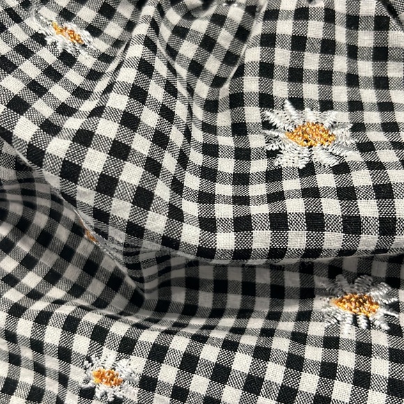 NWT Kirious Los Angeles Sunflower Gingham Babydoll Top  size Medium - Picture 7 of 7